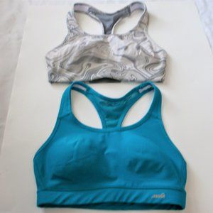 2 Avia Sports Bras Grey Marble/Solid Teal, Medium